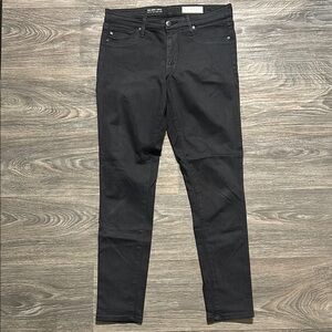 AG Anthropologie Jeans Womens Black Abbey Ankle Skinny Sateen High Rise Size 28